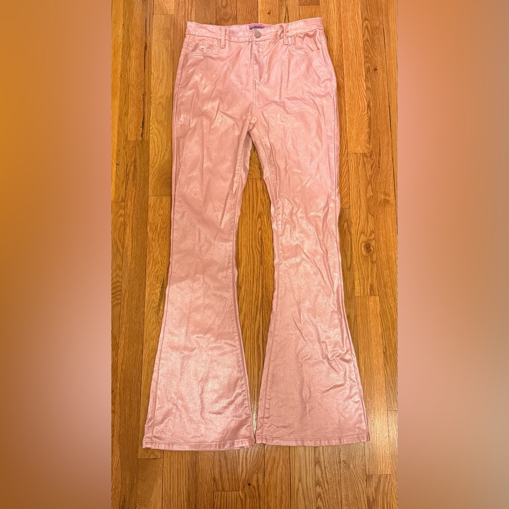 Edikted Luna Faux Leather Flare Jeans XL - Picture 3 of 11